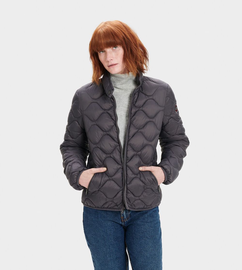 Ugg Selda Packable Quilted - Womens Jackets - Dark Grey - NZ (7153EBSQN)